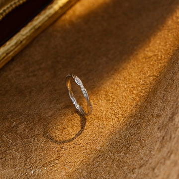 Solid Gold Moissanite Petite Twist Wedding Ring