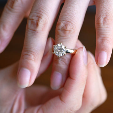 3ct Solitaire 6 Prong Round Diamond Engagement Ring