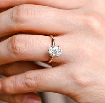 2ct Tulip Solitaire Oval Diamond Engagement Ring