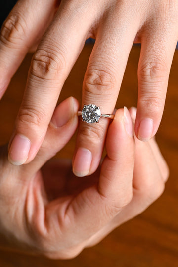3.00ct Round Cut Cathedral Solitaire Engagement Ring