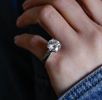 4 Prong Solitaire 5.00ct Round Diamond Engagement Ring