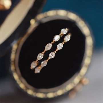 Marquise Cut Moissanite Wedding Yellow Gold Moissanite Bridal Band