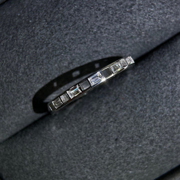 Solid Gold Baguette Half Eternity Wedding Band
