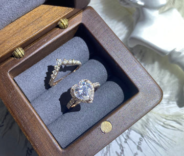 2ct Heart Cut Halo Pave Moissanite Engagement Ring Set/14K Rose Gold Pave Promise Ring Handmade Halo Ring/Anniversary Gift/Vintage Jewelry