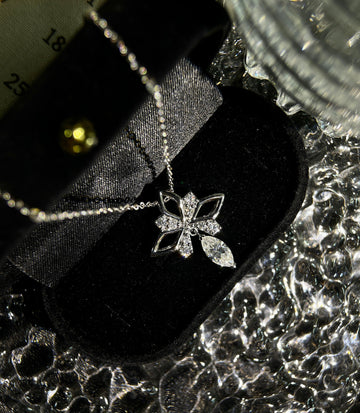 Marquise Cut Moissanite Pendant/14K Yellow Gold Diamond Shaped Floral Pendant Necklace/Minimalist Kite Necklace/Best Gift for Her