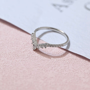 Curve Round Cut Moissanite Half Eternity Wedding Ring