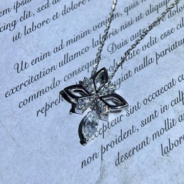 Marquise&Round Cut Moissanite Pendant 9K/14K18K Solid Gold Necklace