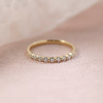 Round Moissanite Half Eternity Wedding Ring