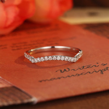 Solid Gold Matching Minimalist Style Wedding Band