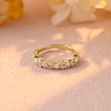 Round Moissanite Half-Eternity Round Moissanite Wedding Ring