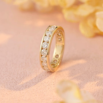 5mm Width Round Cut Moissanite Ring Anniversary Gift for Him