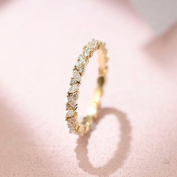Marquise & Round Moissanite Wedding Ring for Women