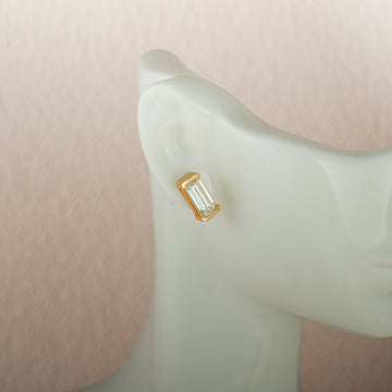 Emerald Cut Moissanite Earring Studs/Colorless Moissanite Wedding Earrings Push Back Studs/Wedding Earrings gold/Anniversary Gift for Woman