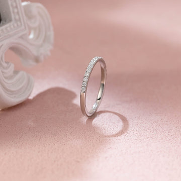 Half Eternity Moissanite Vintage Wedding Band