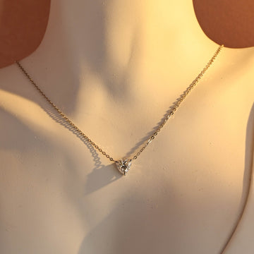 1ct 6.5mm Trillion Cut Solitaire Moissanite Necklace Pendant/9K/14K/18K Real Gold Triangle Pendant Necklace/Necklace for Wedding Gift
