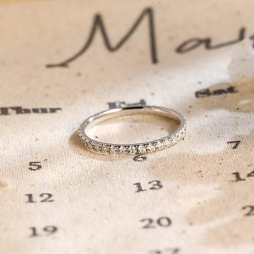 2mm Full Eternity Round Cut Moissanite Engagement Paved