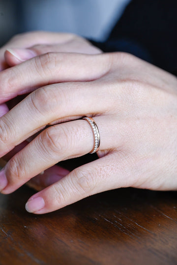 Full Eternity Solid Gold Wedding Band Matching Band