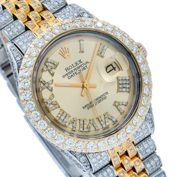 Dazzling Moissanite Men’s Watch 36MM Champagne Diamond Dial With 8.25 CT Diamonds