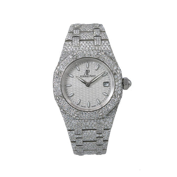 Shine Bright Moissanite Watch 33MM White Dial With 11.75 CT Diamonds