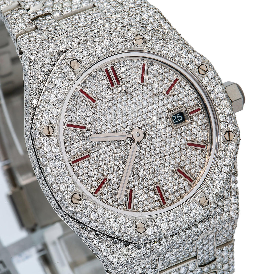 Drip Wave Moissanite Watch 33MM Diamond Dial With 15.75 CT Diamonds