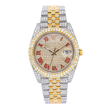 Dapper Style Moissanite Watch41MM Champagne Diamond Dial With Two Tone Jubilee Bracelet