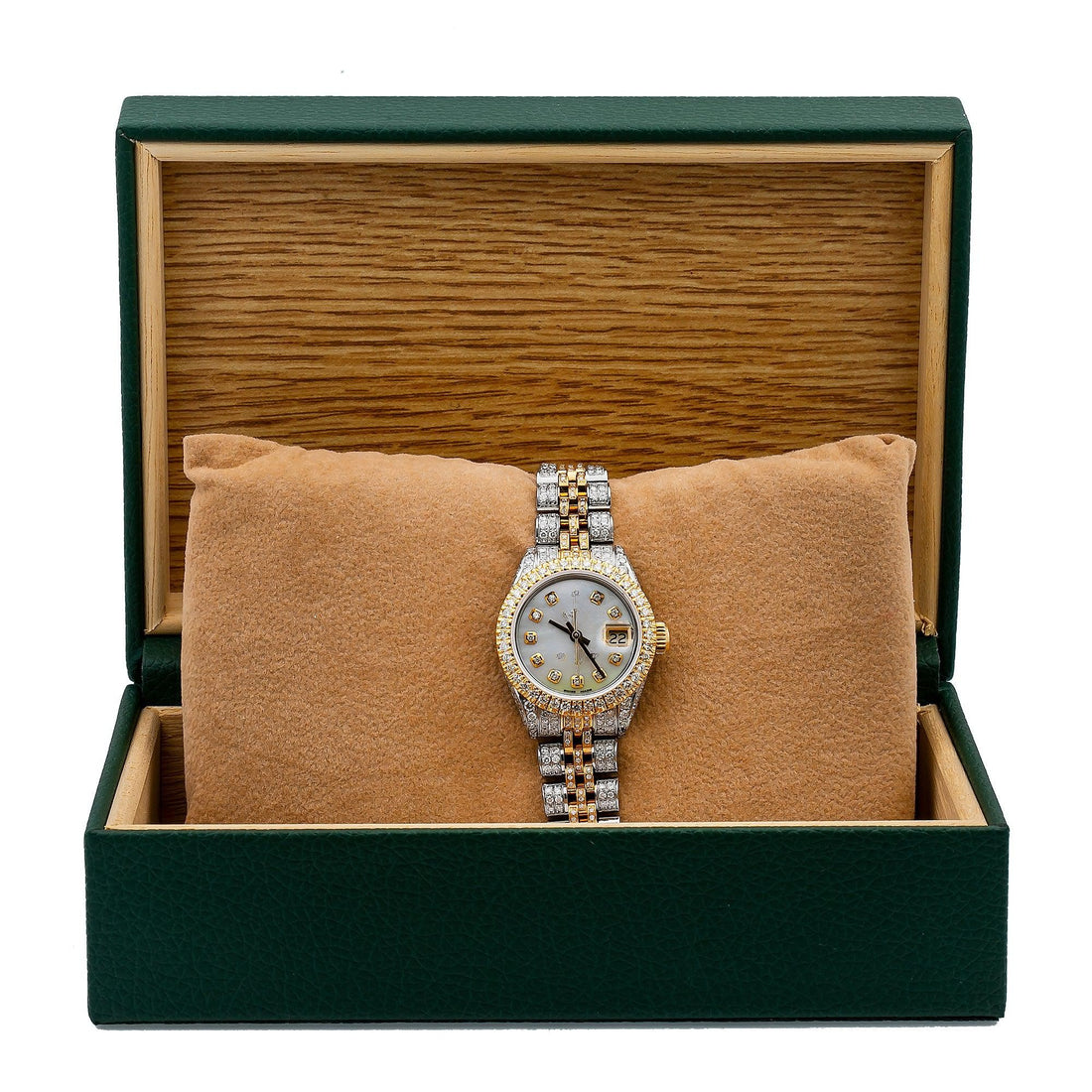 Modern Moissanite Watch 26MM Grey Diamond Dial With 5.75 CT Diamonds