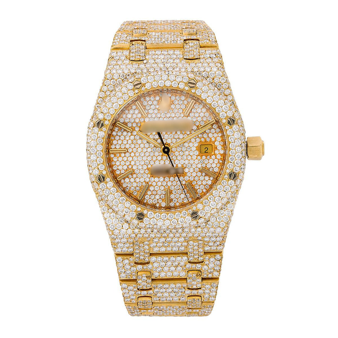 Diamond Feel Moissanite Watch 33MM Champagne Diamond Dial With 17.95 CT Diamonds