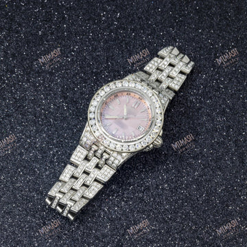 Breitling Starliner A71340 30MM Pink Mother of Pearl Dial With Diamond Bezel & Bracelet