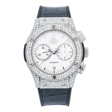 Men’s Fashion Watch with Moissanite Stones 45MM White Dial With 9.50 CT Diamonds