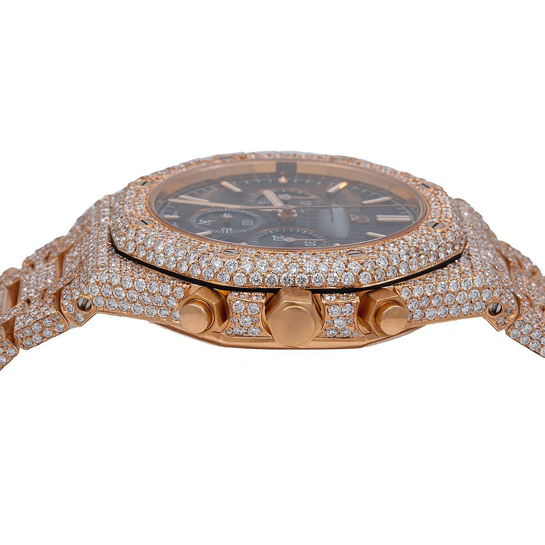 Luxe Fit Watch 41MM Black Dial With 21.75 CT Diamonds