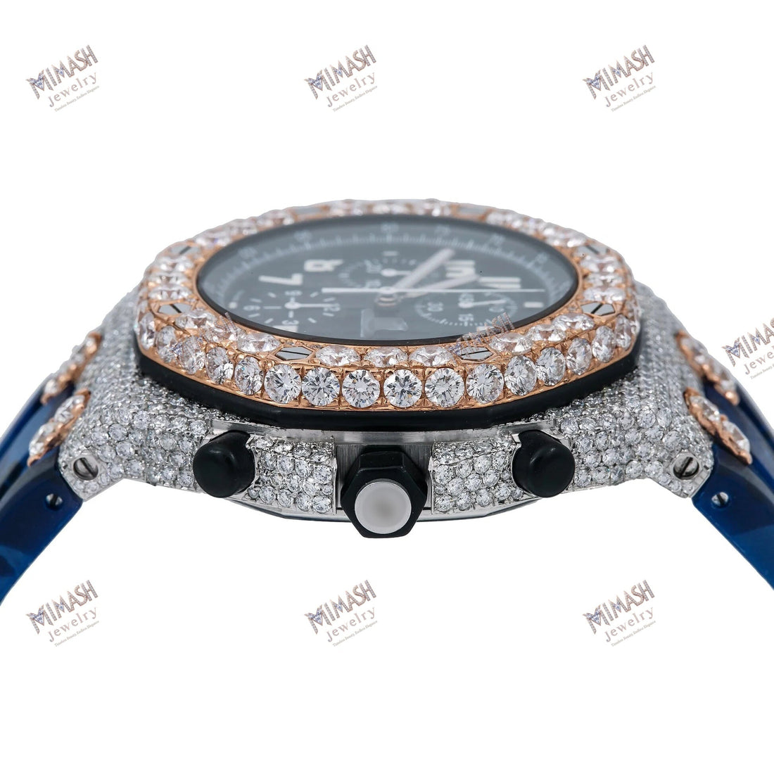 Modern Moissanite Watch 42MM Black Dial With 15.75 CT Diamonds