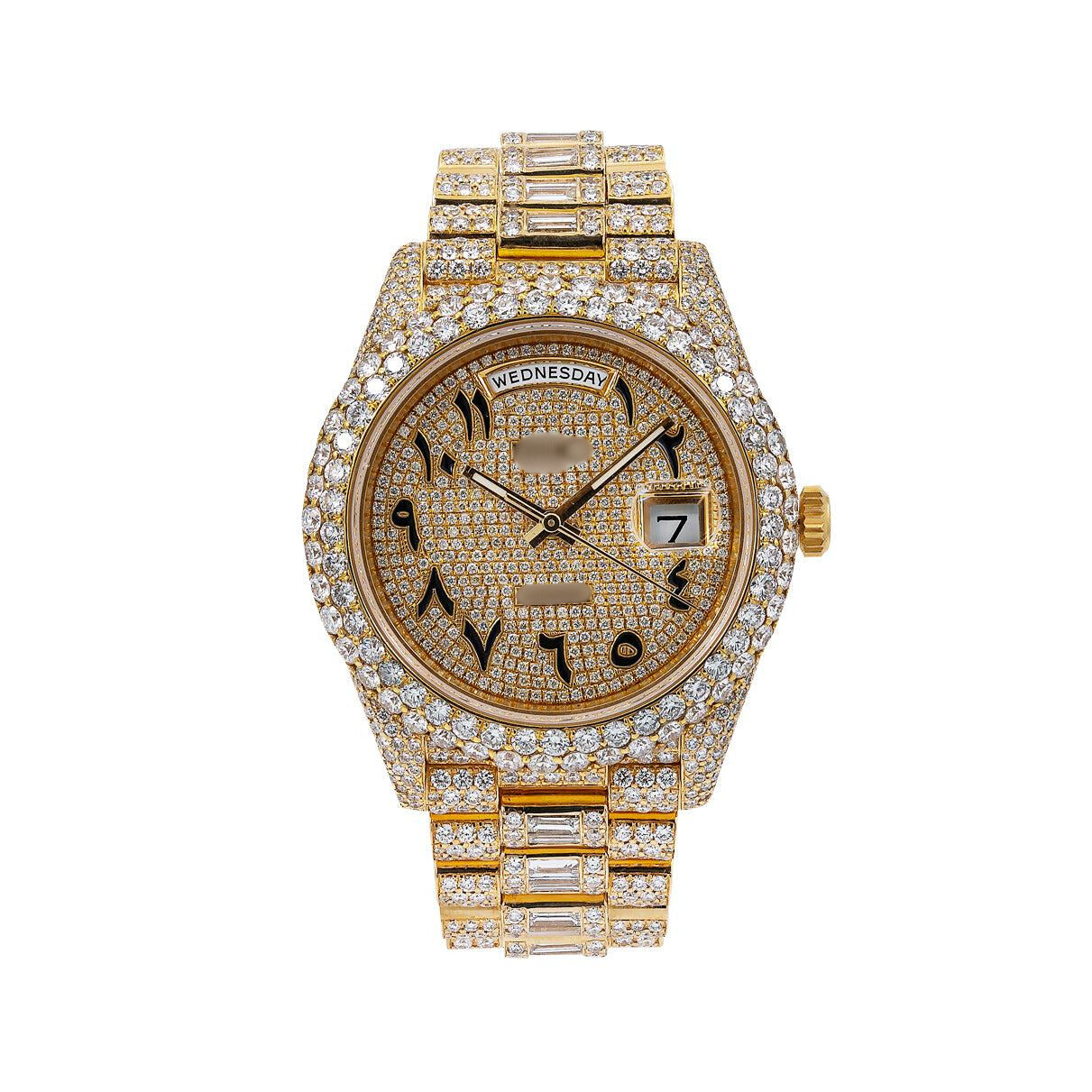 Noble Spark Diamond Watch  40mm Champagne Diamond Dial & Bezel With Yellow Gold Bracelet