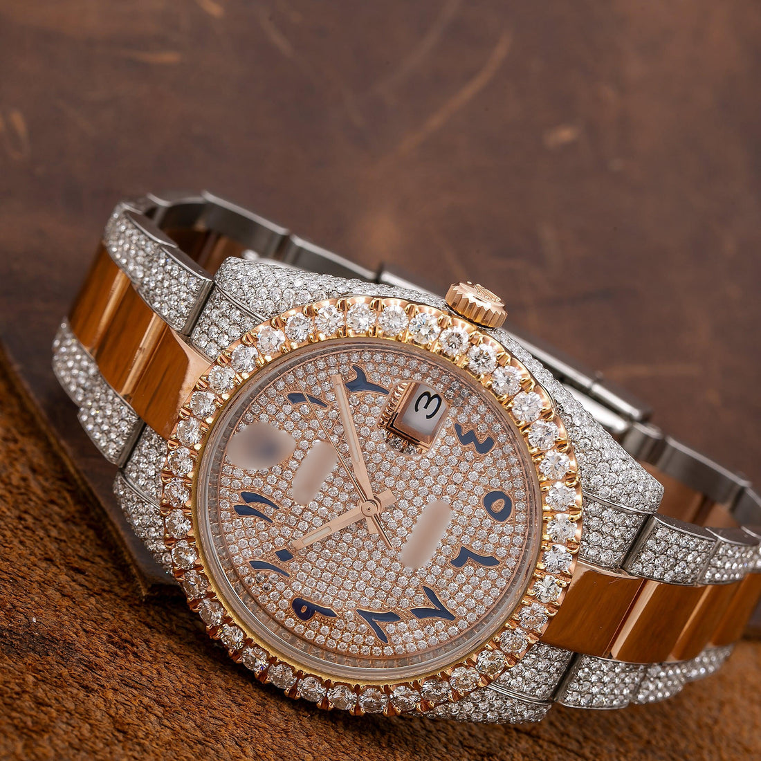 Moissanite Men’s Watch 41mm Champagne Diamond Dial With 17.25 CT Diamonds