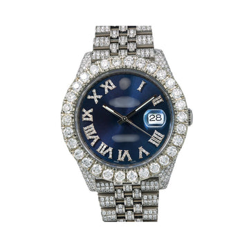 True Shine Watch 41mm Blue Diamond Dial With Stainless Steel Bracelet