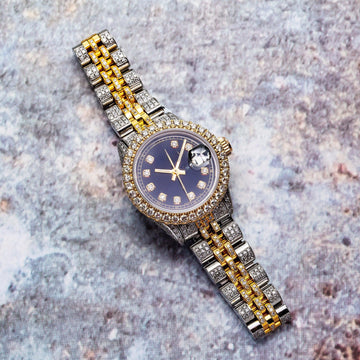 Hip Hop Moissanite Watch 26MM Black Diamond Dial With 6.25 CT Diamonds