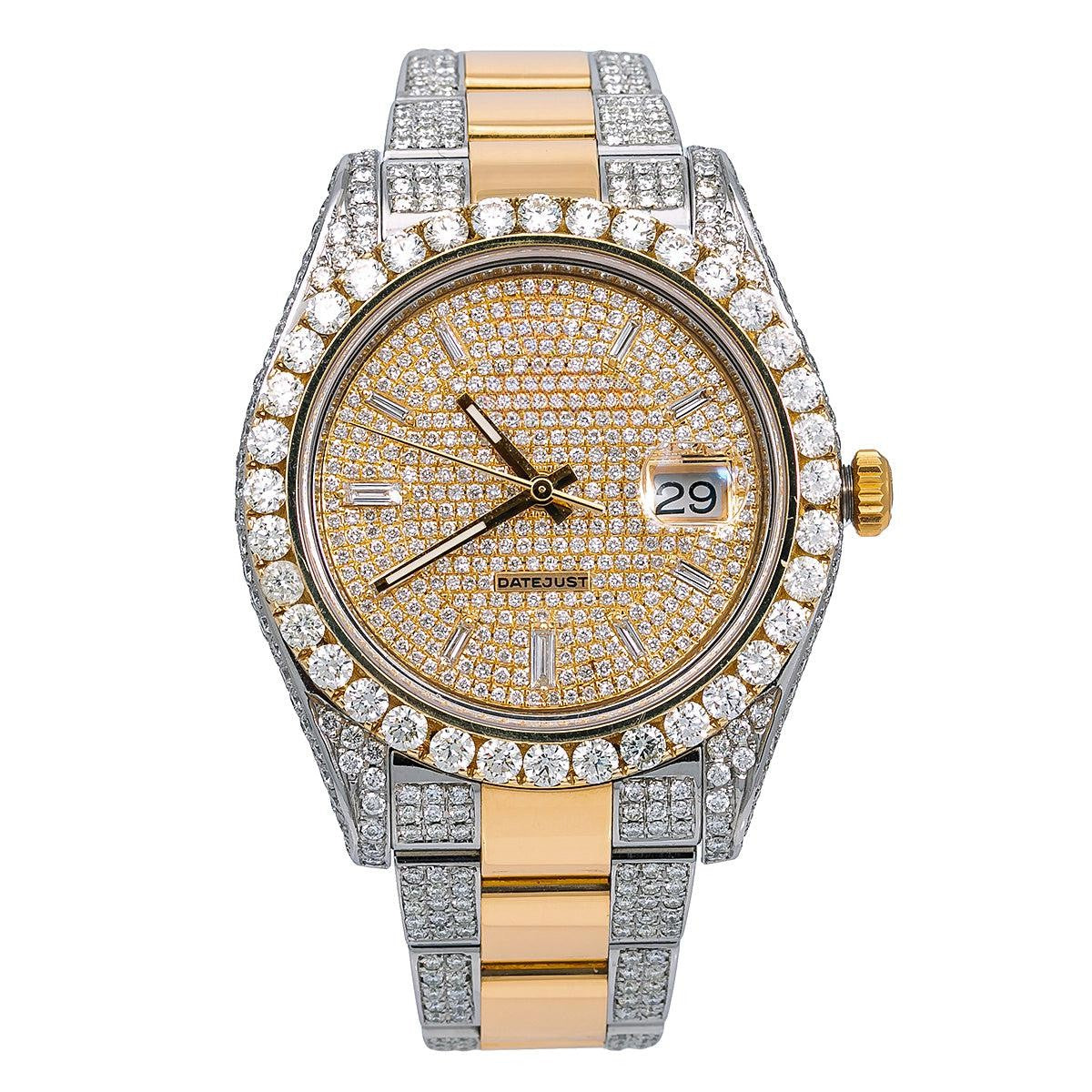 Power Play Moissanite Watch  41mm Champagne Diamond Dial With Two Tone Bracelet