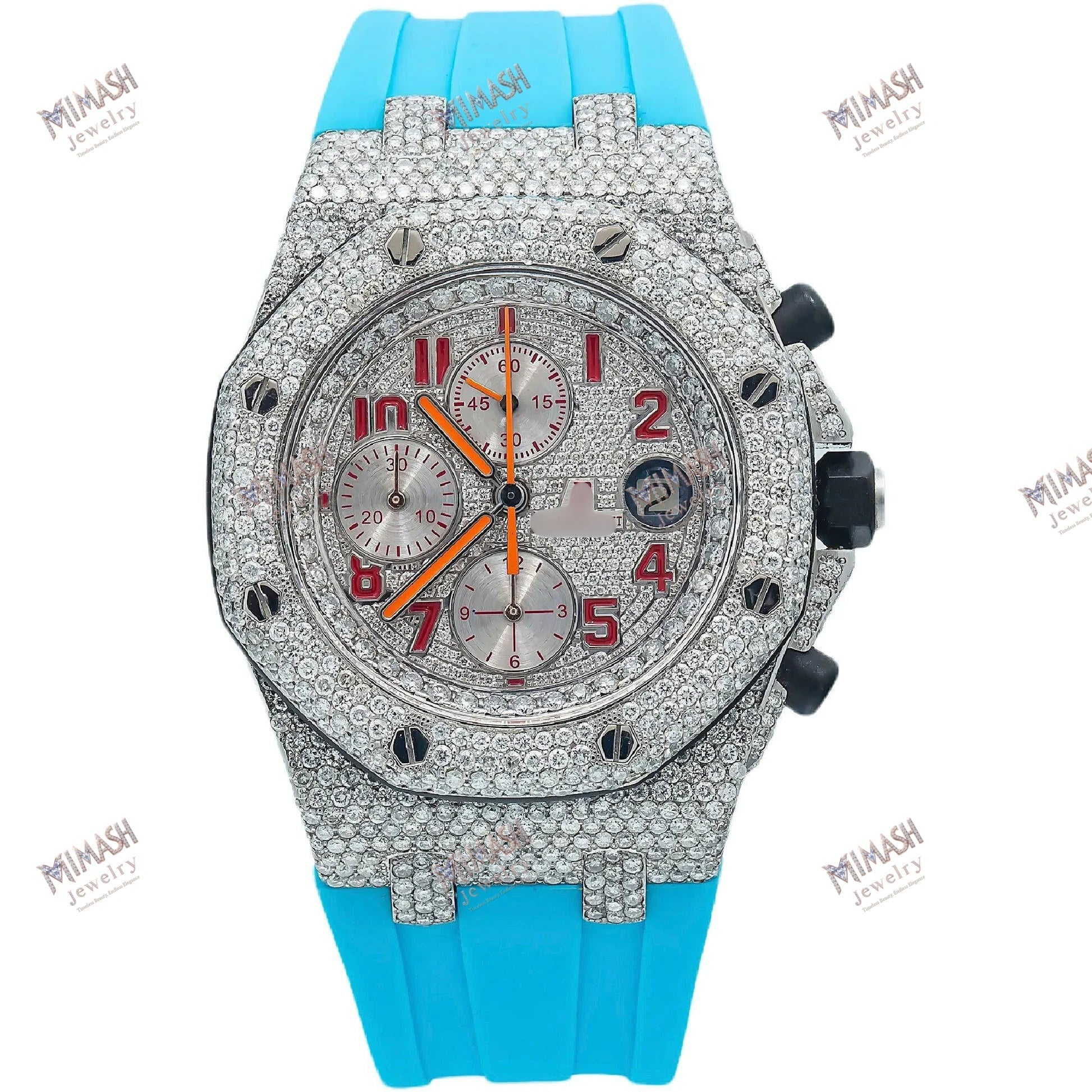 Moissanite Gents Watch 42MM Diamond Dial With 10.75 CT Diamonds