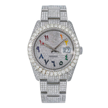 PrimeStone Diamond Watch 36mm Silver Diamond Dial With Stainless Steel Bracelet