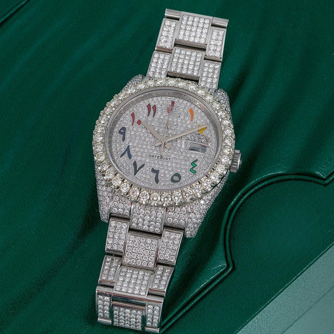 PrimeStone Diamond Watch 36mm Silver Diamond Dial With Stainless Steel Bracelet