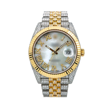 Rising Shine Watch 41mm Silver Diamond Dial With Two Tone Bracelet