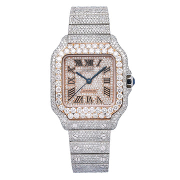 Moissanite Legacy Watch 35MM Rose Gold Diamond Dial With 18.75 CT Diamonds