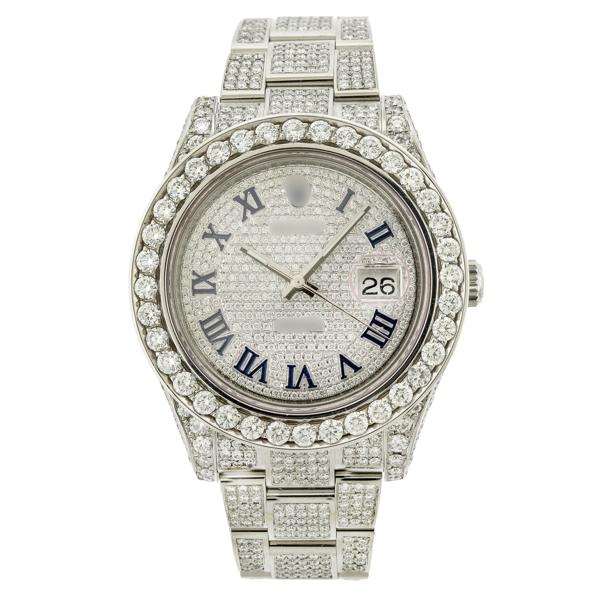 VVS Moissanite Diamond Watch  41mm Stainless Steel 15CT Diamonds