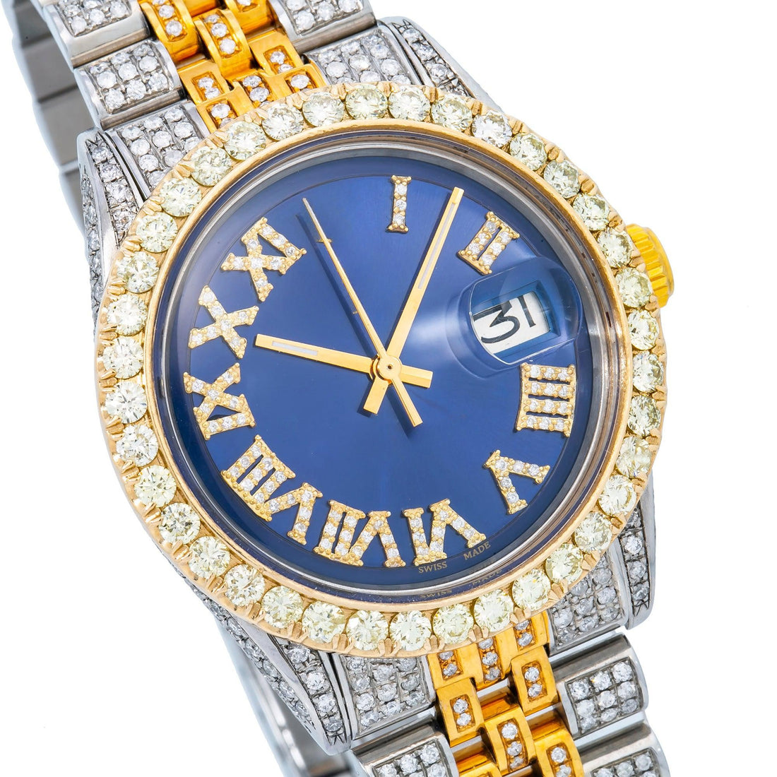 Time to Shine Watch 36MM Blue Diamond Dial With 8.75 CT Diamonds