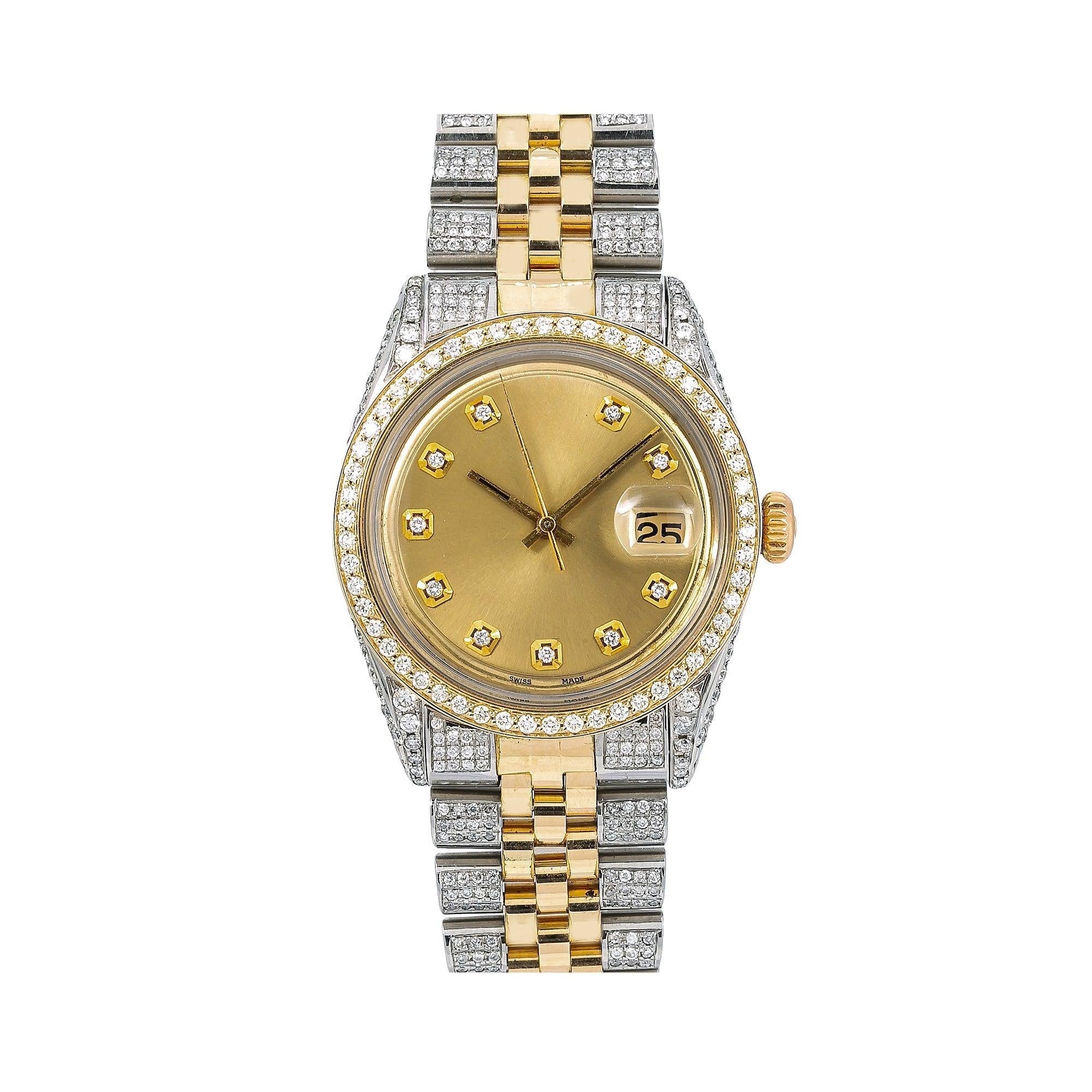 Flashstone Watch 36mm Champagne Diamond Dial With Two Tone Bracelet
