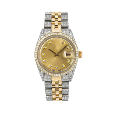 Flashstone Watch 36mm Champagne Diamond Dial With Two Tone Bracelet
