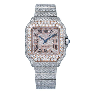 Moissanite Nova Watch 35MM Rose Gold Diamond Dial With 18.75 CT Diamonds