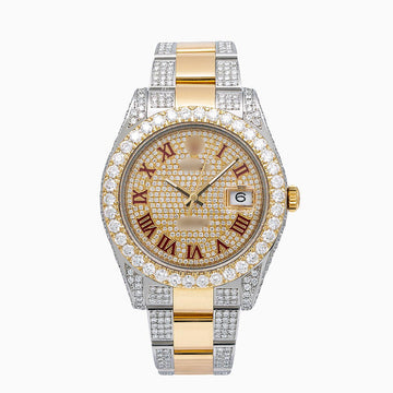 Firestone Moissanite Watch 41mm Champagne Diamond Dial With 11.75 CT Diamonds