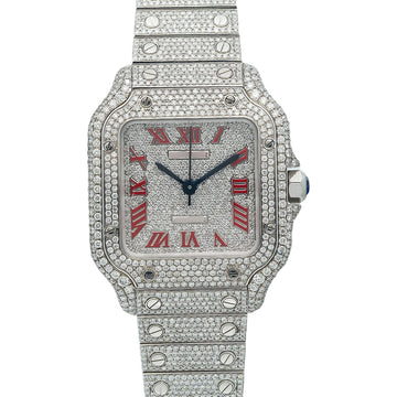 Minimalist Moissanite Watch  35MM Diamond Dial With 11.65 CT Diamonds