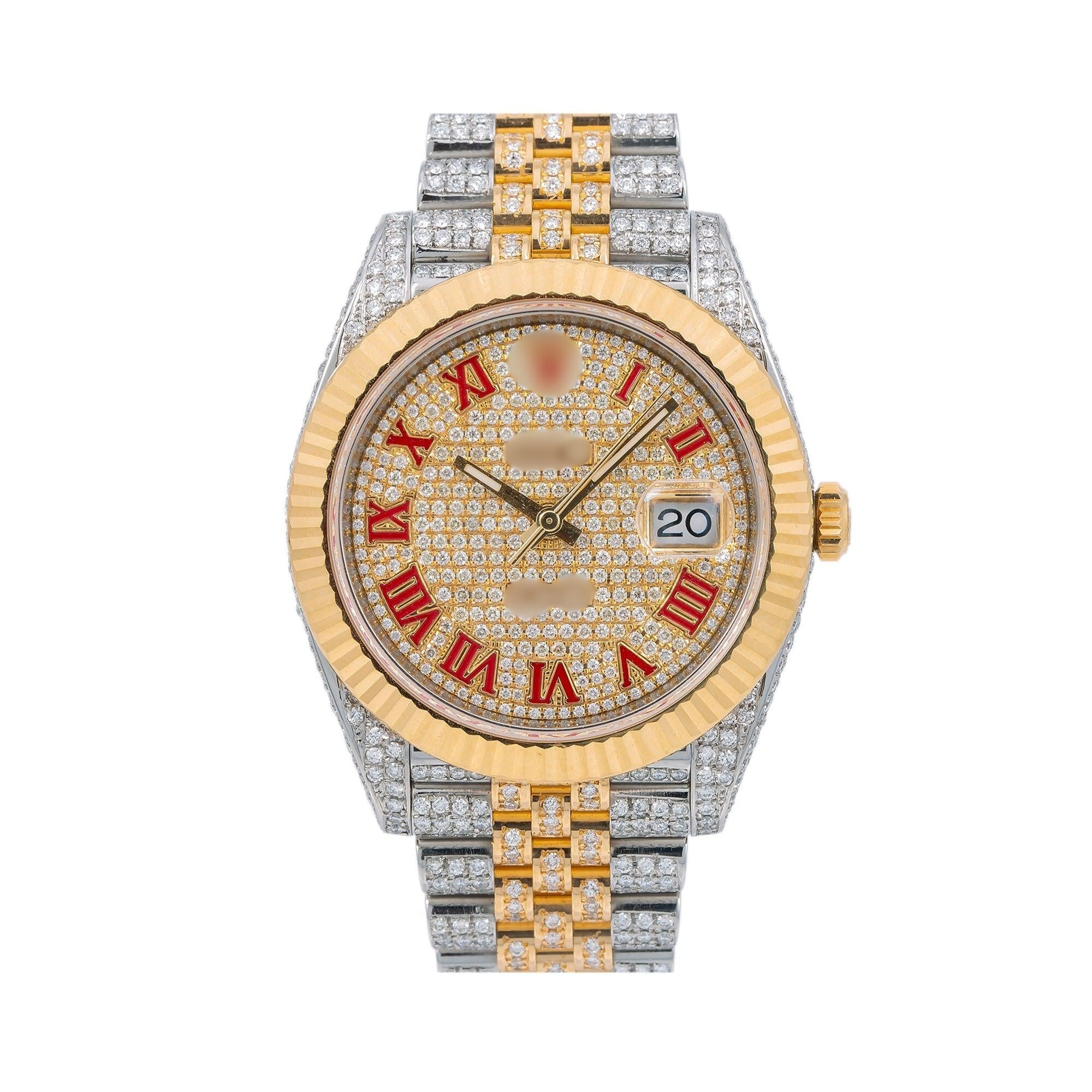 Glow King Watch 41mm Champagne Diamond Dial With Two Tone Jubilee Bracelet
