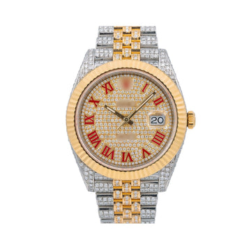 Glow King Watch 41mm Champagne Diamond Dial With Two Tone Jubilee Bracelet